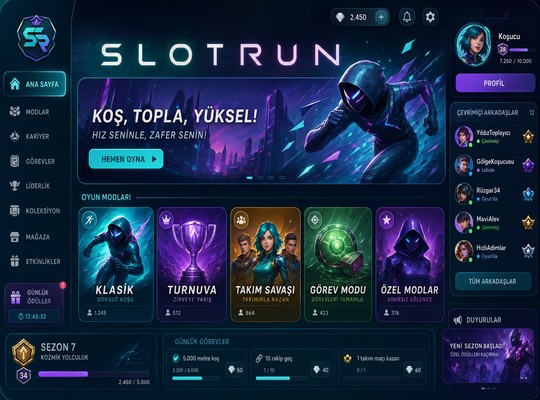Slotrun platform genel tanıtım görseli çok oyunculu online oyun